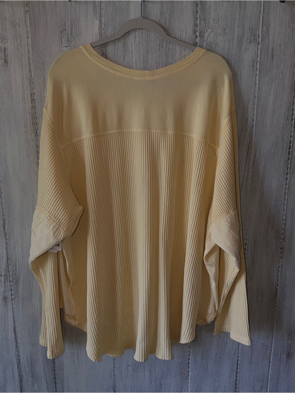 Free People Hand-Dyed Waffle Knit Top — Butter Yellow - Picture 2 of 4